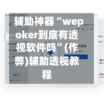 辅助神器“wepoker到底有透视软件吗”(作弊)辅助透视教程-第3张图片