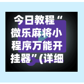 今日教程“微乐麻将小程序万能开挂器”(详细透视教程)-知乎-第3张图片