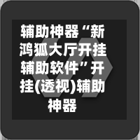 辅助神器“新鸿狐大厅开挂辅助软件”开挂(透视)辅助神器-第2张图片