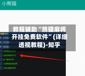 教程辅助“熊猫麻将开挂免费软件”(详细透视教程)-知乎-第2张图片
