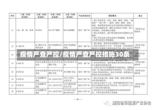 疫情严查严控/疫情严查严控措施30条
