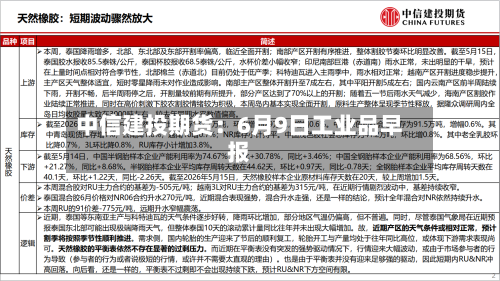 中信建投期货：6月9日工业品早报