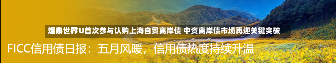 远东世界观察：FTU首次参与认购上海自贸离岸债 中资离岸债市场再迎关键突破