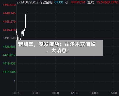 特朗普，突发威胁！霍尔木兹海峡	，大消息！-第2张图片