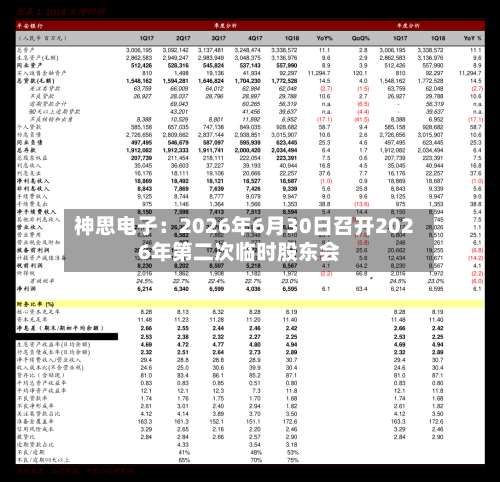 神思电子：2026年6月30日召开2026年第二次临时股东会