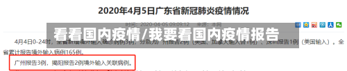 看看国内疫情/我要看国内疫情报告
