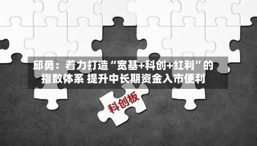 邱勇：着力打造“宽基+科创+红利	”的指数体系 提升中长期资金入市便利-第2张图片