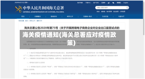 海关疫情通知(海关总署应对疫情政策)-第2张图片