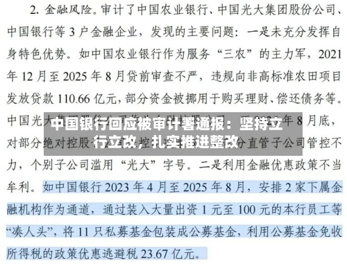 中国银行回应被审计署通报：坚持立行立改，扎实推进整改-第2张图片