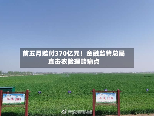前五月赔付370亿元！金融监管总局直击农险理赔痛点