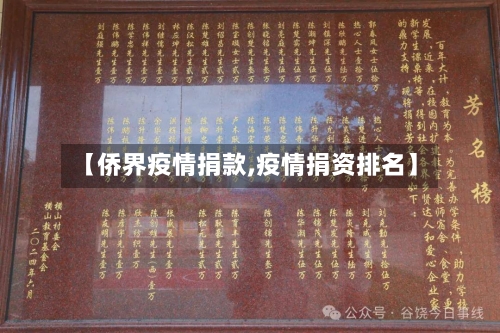 【侨界疫情捐款,疫情捐资排名】-第2张图片